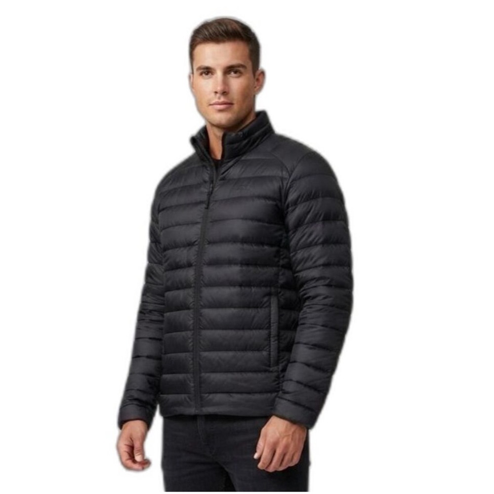 Uniqlo Ultra Light Down Jacket Mens Small Black Puffer Coat Packable Winter EUC